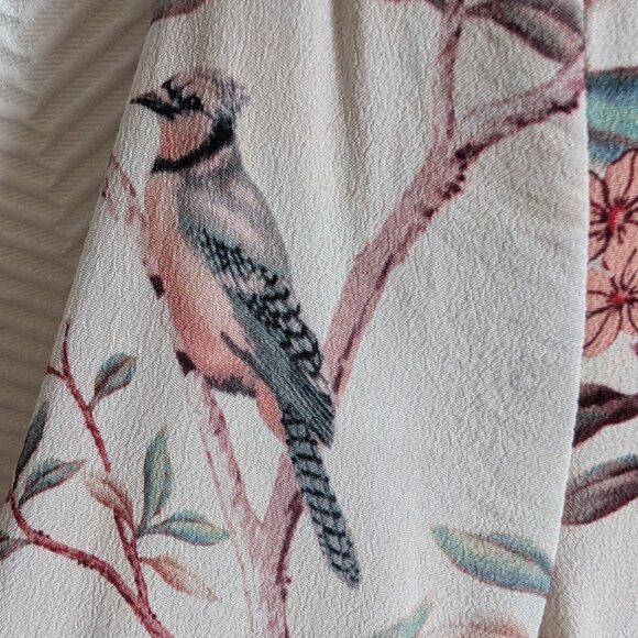 Zara Woman Floral & Blue jay print Blazer Size XS Spring Lightweight Feminine - Picture 3 of 16